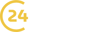 24Casino logo with the 24 monogram inside a gold ring